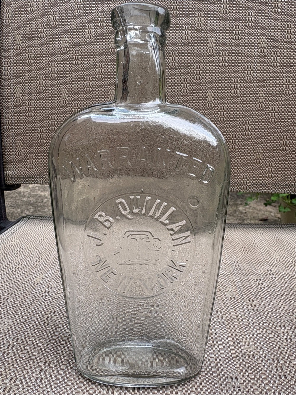 Vintage 20th century J.B. Quinlan New York bottle